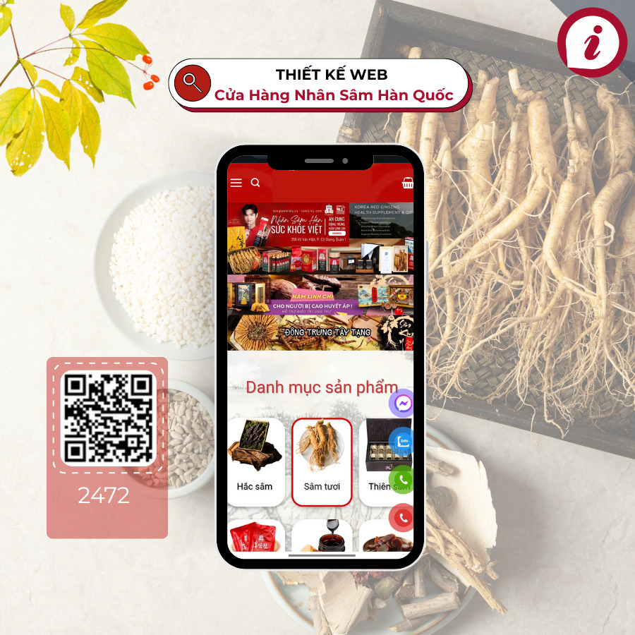 Thiết kế web Cửa hàng nhân sâm Hàn Quốc