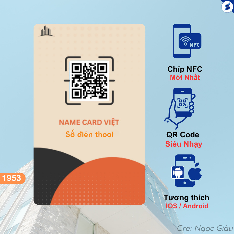 1953-3 Name card qr code, thẻ nfc cá nhân