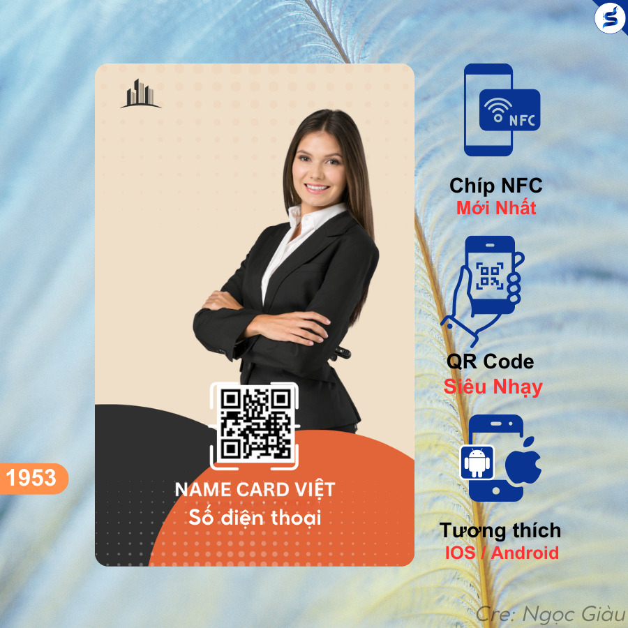1953-4 Name card qr code, thẻ nfc cá nhân