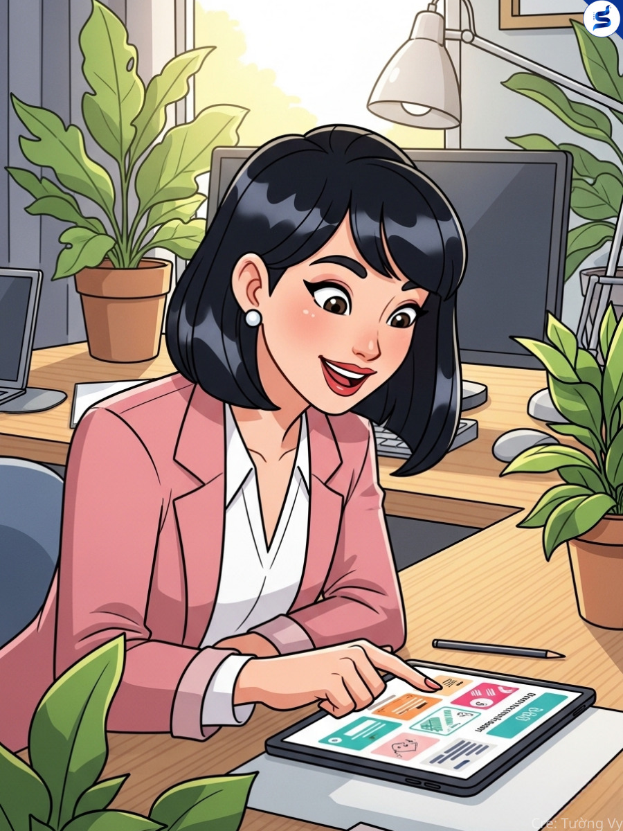 Linh quyết định tìm hiểu về danh thiếp điện tử